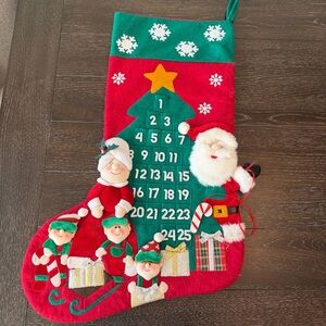 Oversized Stocking Advent Calendar Christmas Felt Santa & Mrs. Claus
